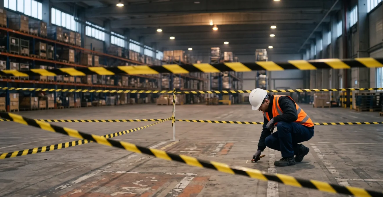 Scène industrielle symbolisant la répétition des accidents du travail faute d'analyse approfondie des causes
